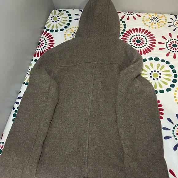 Old Navy Women's Brown Wool Blend Hooded Toggle Duffle Coat XL - Picture 5 of 5